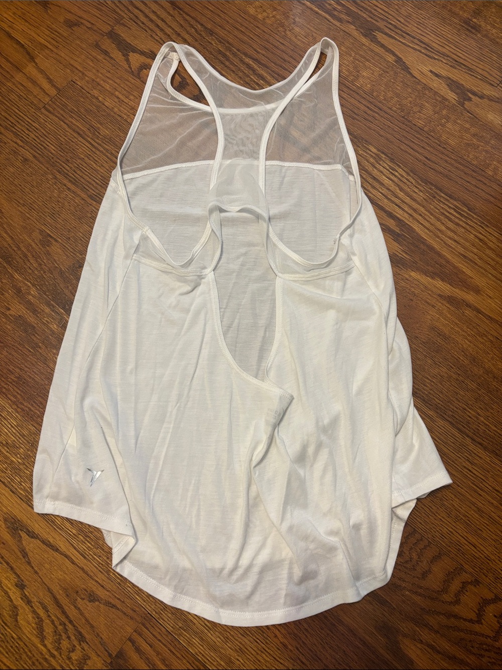 White Racerback Mesh Tank Top - Picture 2 of 7